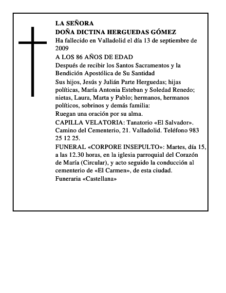 DOÑA DICTINA HERGUEDAS GÓMEZ