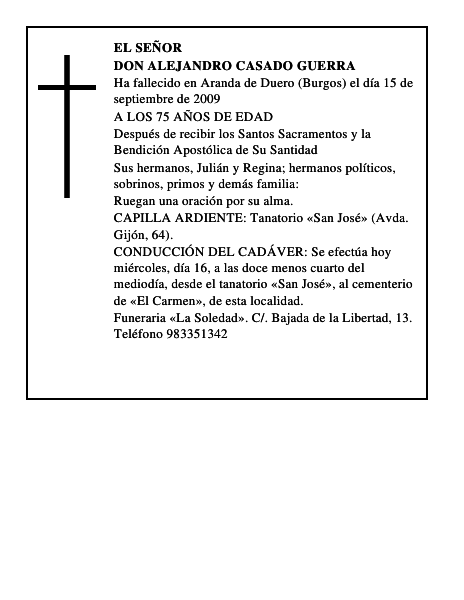 DON ALEJANDRO CASADO GUERRA