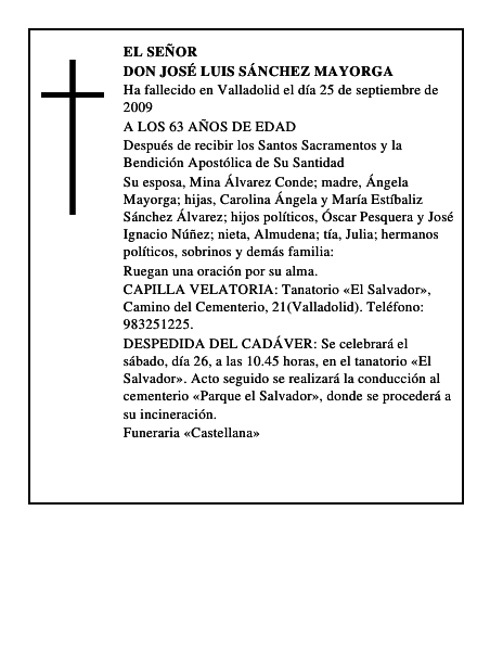 DON JOSÉ LUIS SÁNCHEZ MAYORGA