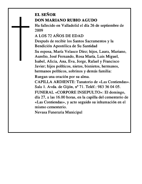 DON MARIANO RUBIO AGUDO