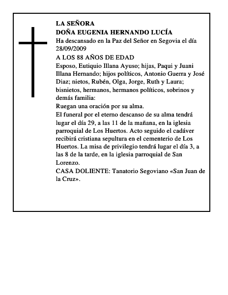 DOÑA EUGENIA HERNANDO LUCÍA
