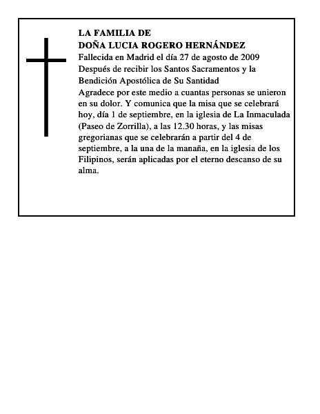 DOÑA LUCIA ROGERO HERNÁNDEZ