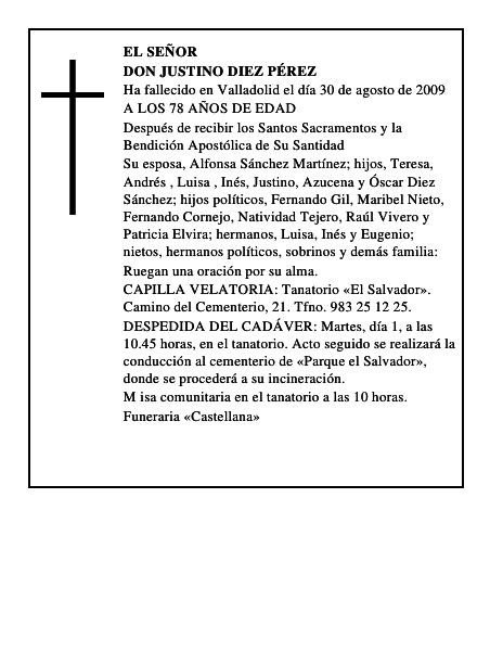 DON JUSTINO DIEZ PÉREZ