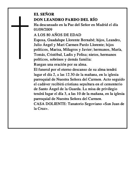 DON LEANDRO PARDO DEL RÍO
