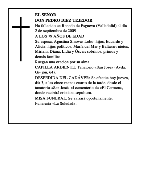 DON PEDRO DIEZ TEJEDOR