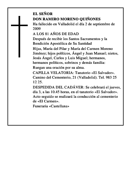 DON RAMIRO MORENO QUIÑONES