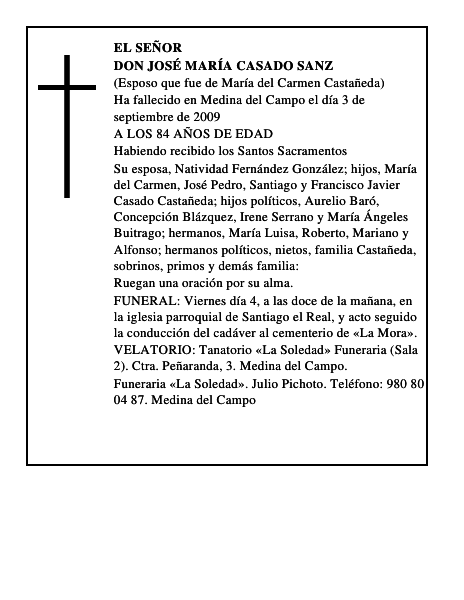 DON JOSÉ MARÍA CASADO SANZ