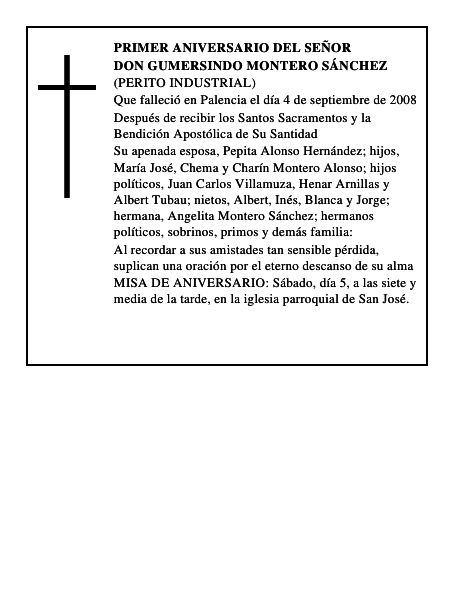 DON GUMERSINDO MONTERO SÁNCHEZ