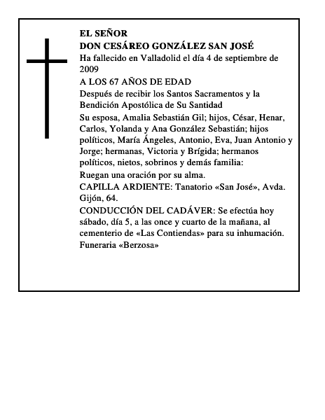 DON CESÁREO GONZÁLEZ SAN JOSÉ