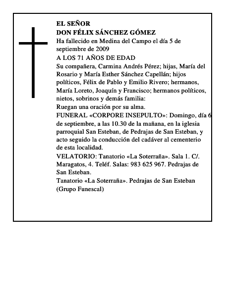 DON FÉLIX SÁNCHEZ GÓMEZ