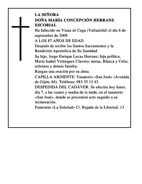DOÑA MARÍA CONCEPCIÓN HERRANZ ESCORIAL
