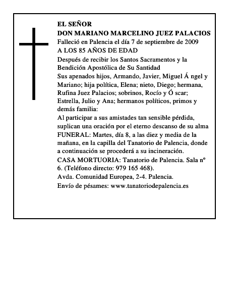 DON MARIANO MARCELINO JUEZ PALACIOS