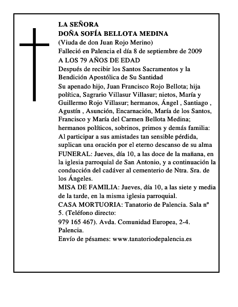 DOÑA SOFÍA BELLOTA MEDINA