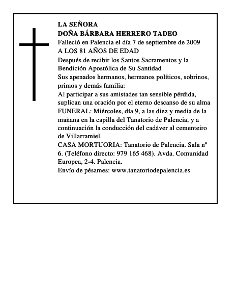 DOÑA BÁRBARA HERRERO TADEO