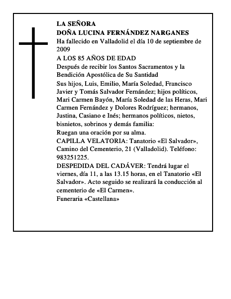 DOÑA LUCINA FERNÁNDEZ NARGANES