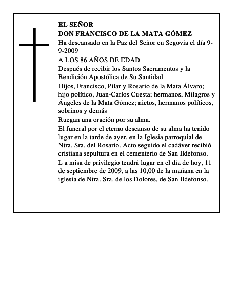 DON FRANCISCO DE LA MATA GÓMEZ