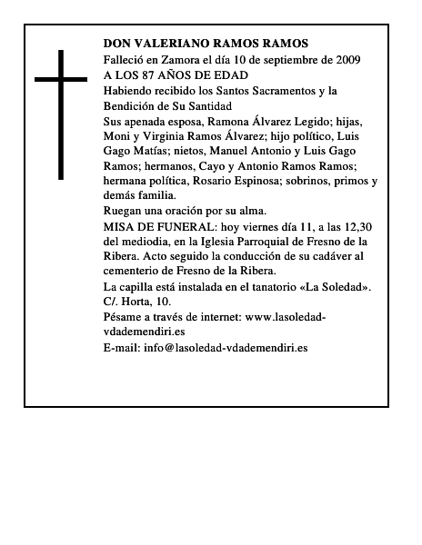 DON VALERIANO RAMOS RAMOS