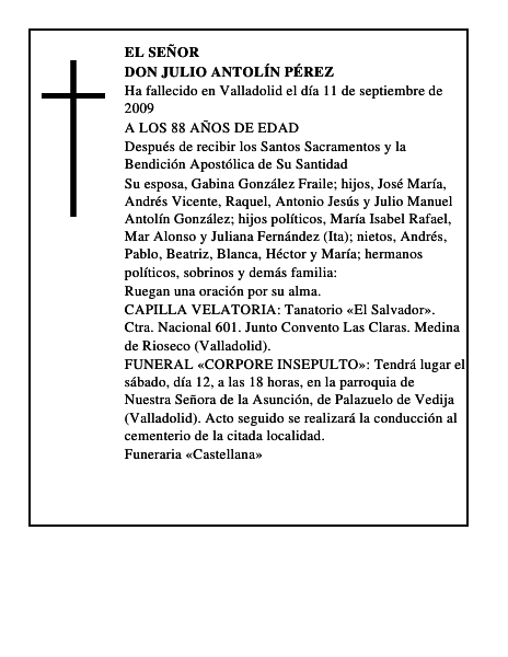 DON JULIO ANTOLÍN PÉREZ