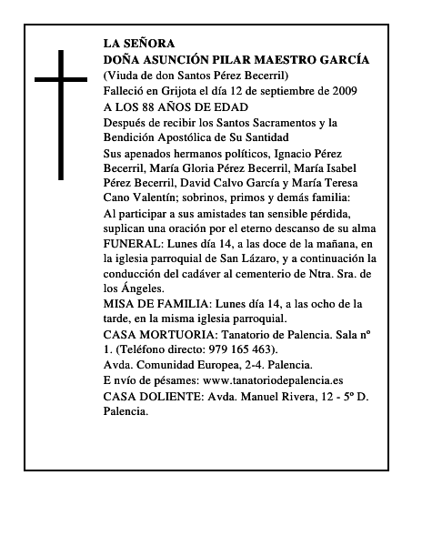 DOÑA ASUNCIÓN PILAR MAESTRO GARCÍA