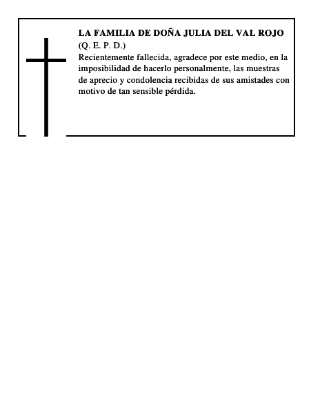 LA FAMILIA DE DOÑA JULIA DEL VAL ROJO