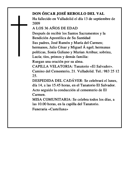 DON ÓSCAR JOSÉ REBOLLO DEL VAL