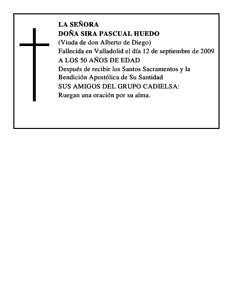 DOÑA SIRA PASCUAL HUEDO