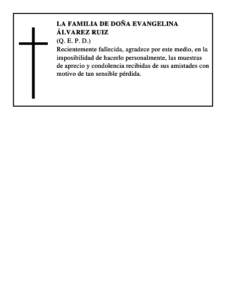 LA FAMILIA DE DOÑA EVANGELINA ÁLVAREZ RUIZ