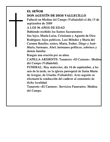 DON AGUSTÍN DE DIOS VALLECILLO