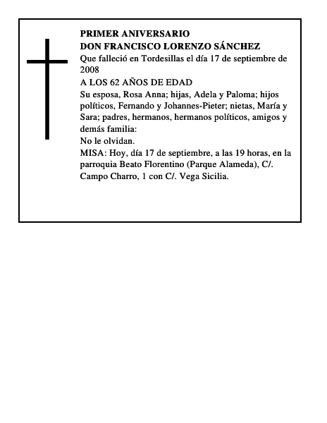 DON FRANCISCO LORENZO SÁNCHEZ