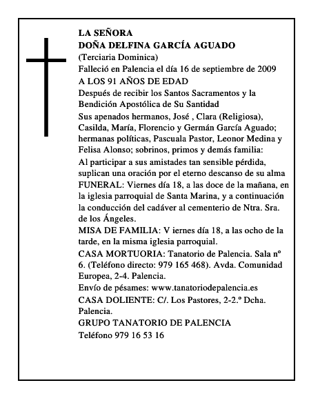 DOÑA DELFINA GARCÍA AGUADO