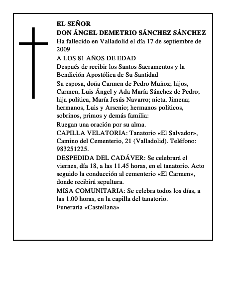 DON ÁNGEL DEMETRIO SÁNCHEZ SÁNCHEZ
