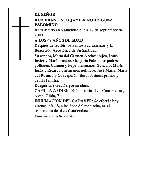 DON FRANCISCO JAVIER RODRÍGUEZ PALOMINO