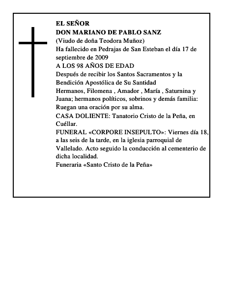 DON MARIANO DE PABLO SANZ