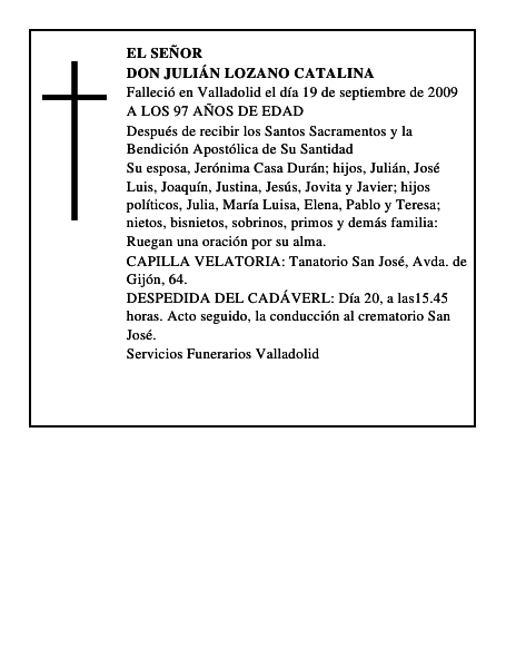 DON JULIÁN LOZANO CATALINA