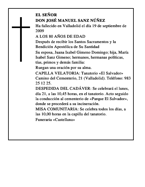 DON JOSÉ MANUEL SANZ NÚÑEZ