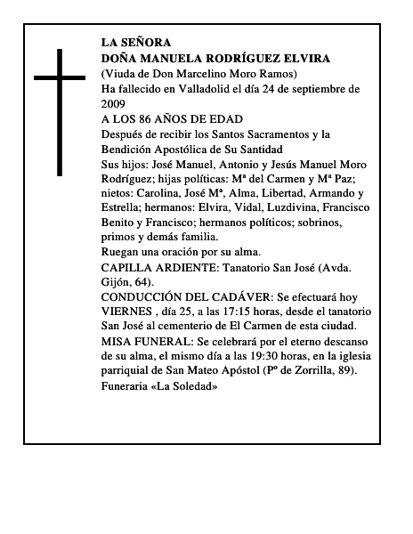 DOÑA MANUELA RODRÍGUEZ ELVIRA