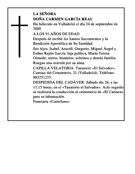 DOÑA CARMEN GARCÍA REAL