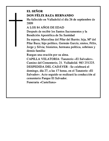 DON FÉLIX BAZA HERNANDO