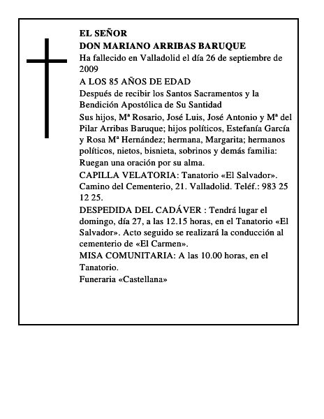 DON MARIANO ARRIBAS BARUQUE