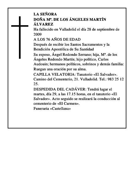 DOÑA Mª. DE LOS ÁNGELES MARTÍN ÁLVAREZ