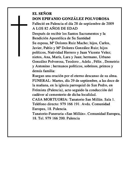 DON EPIFANIO GONZÁLEZ POLVOROSA