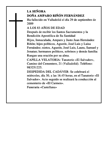 DOÑA AMPARO RIÑÓN FERNÁNDEZ