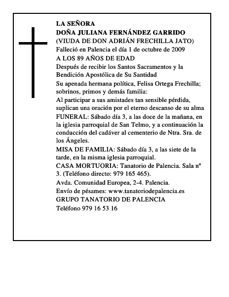 DOÑA JULIANA FERNÁNDEZ GARRIDO