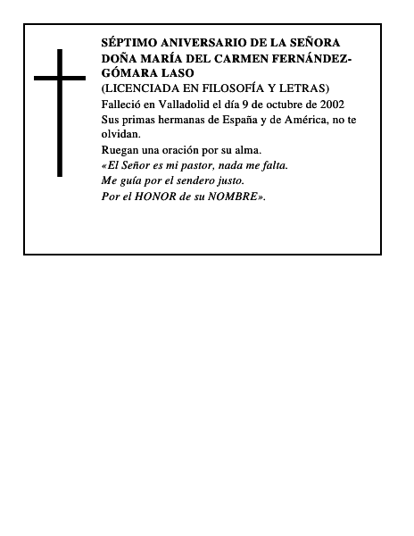DOÑA MARÍA DEL CARMEN FERNÁNDEZ-GÓMARA LASO