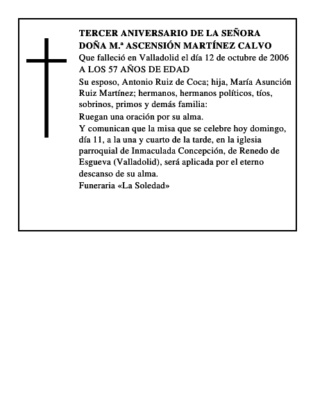 DOÑA M.ª ASCENSIÓN MARTÍNEZ CALVO