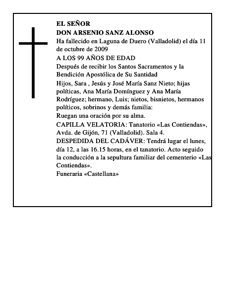 DON ARSENIO SANZ ALONSO