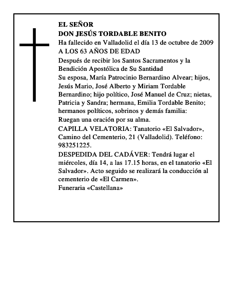 DON JESÚS TORDABLE BENITO