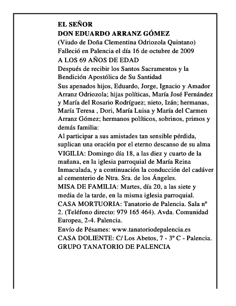 DON EDUARDO ARRANZ GÓMEZ