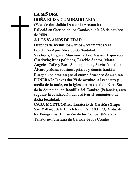 DOÑA ELISA CUADRADO ABIA