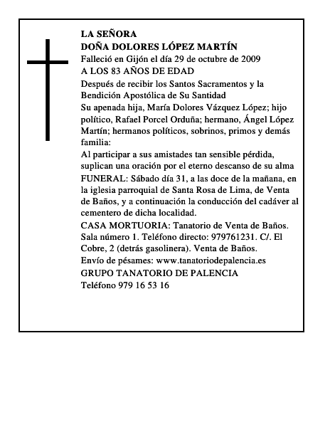 DOÑA DOLORES LÓPEZ MARTÍN